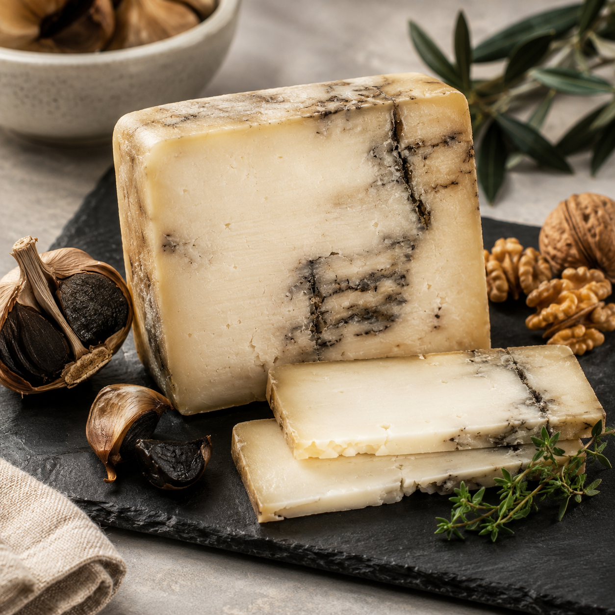 Cuña Queso de Oveja con Ajo Negro - Capricho Castellano